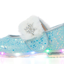 将图片加载到图库查看器,'Winter Snow Flakes' LED Fur Mary Jane Shoes