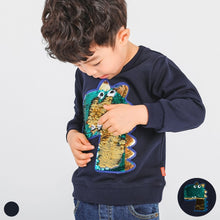 将图片加载到图库查看器,'Shiny Dino' Reversible Sequin Sweatshirt