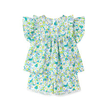 将图片加载到图库查看器,blue and green flower pattern blouse