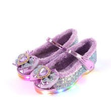 将图片加载到图库查看器,'Shine Heart' LED Fur Mary Jane Shoes