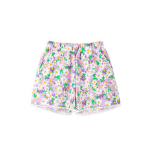 将图片加载到图库查看器,purple flower pattern short pants