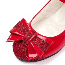 将图片加载到图库查看器,girls red fur mary jane shoes