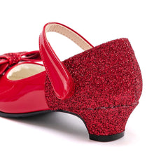 将图片加载到图库查看器,girls red fur mary jane shoes