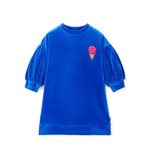 将图片加载到图库查看器,girls blue velour dress