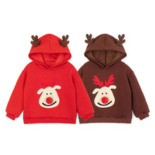Load image into Gallery viewer, kids rudolph hooded t-shirt
