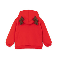 Load image into Gallery viewer, kids red rudolph hooded t-shirt