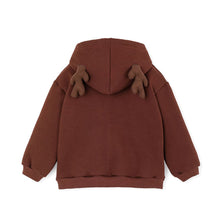 Load image into Gallery viewer, kids brown rudolph hooded t-shirt