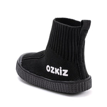 Load image into Gallery viewer, kids black sock sneakers