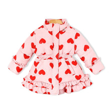 Load image into Gallery viewer, girls pink heart padded jacket