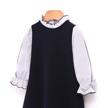 将图片加载到图库查看器,girls navy dress