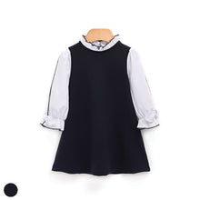 将图片加载到图库查看器,girls navy dress