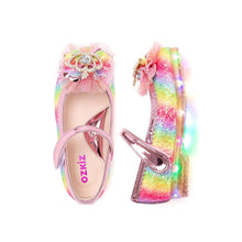 Load image into Gallery viewer, girls pink rainbow mary jane shoes