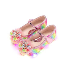 Load image into Gallery viewer, girls pink rainbow mary jane shoes