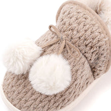 将图片加载到图库查看器,kids brown knit fur shoes