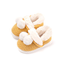 将图片加载到图库查看器,kids yellow knit fur shoes