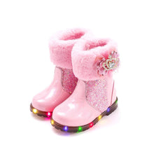 将图片加载到图库查看器,girls pink winter boots