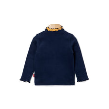 Load image into Gallery viewer, girls navy frilled t-shirt