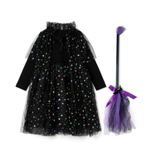 将图片加载到图库查看器，'Pop Witch' Halloween Costume Dress(Detatchable Cape, Broomstick Set)
