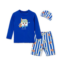 将图片加载到图库查看器，Bread Barbershop 'Swimming Wilk' Rash Guard Swimsuit Set (Swim Cap Set)
