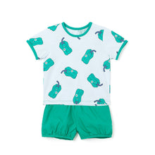 将图片加载到图库查看器，green bell pepper pattern outfit set

