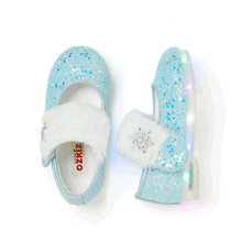 将图片加载到图库查看器，'Winter Snow Flakes' LED Fur Mary Jane Shoes
