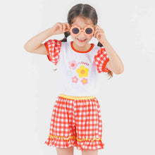 将图片加载到图库查看器，'Check Flower' Top and Bottom Set
