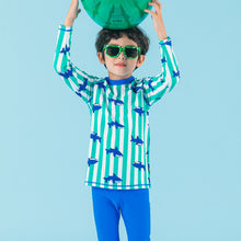 将图片加载到图库查看器，'Shark Shark' Rash Guard Swimsuit Set (Swim Cap, Pouch Set)
