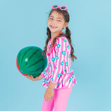将图片加载到图库查看器，'Lala Flower' Rash Guard Swimsuit Set (Swim Cap, Pouch Set)
