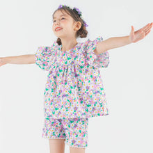 将图片加载到图库查看器，purple flower pattern oufit set
