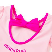将图片加载到图库查看器，Bread Barbershop 'Neon Pink Macaron' Pink Rash Guard Swimsuit Set (Swim Cap, Pouch Set)
