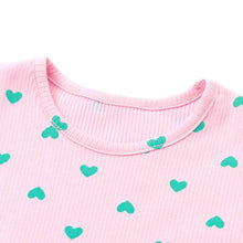 将图片加载到图库查看器，pink heart patterned t-shirt
