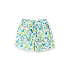 将图片加载到图库查看器，blue and green flower pattern short pants
