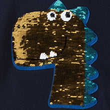 将图片加载到图库查看器，'Shiny Dino' Reversible Sequin Sweatshirt
