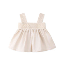 将图片加载到图库查看器，girls beige linen top
