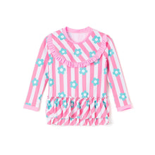 将图片加载到图库查看器，'Lala Flower' Rash Guard Swimsuit Set (Swim Cap, Pouch Set)
