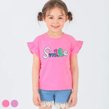 Load image into Gallery viewer, 'Smile Big' Frilled Sleeveless T-Shirt
