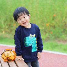 将图片加载到图库查看器，'Shiny Dino' Reversible Sequin Sweatshirt
