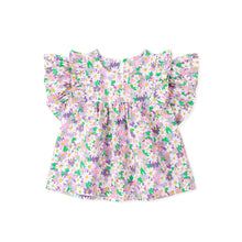 将图片加载到图库查看器，purple flower pattern blouse

