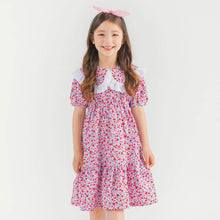 将图片加载到图库查看器，girls pink flower pattern dress
