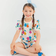 将图片加载到图库查看器，girls flower pattern ivory outfit set

