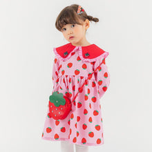 将图片加载到图库查看器，girls pink strawberry dress and bag
