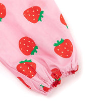 将图片加载到图库查看器，girls pink strawberry dress
