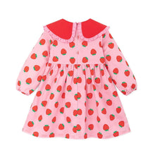 将图片加载到图库查看器，girls pink strawberry dress

