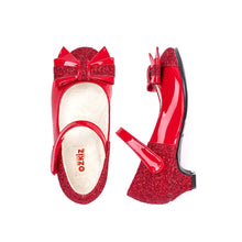 将图片加载到图库查看器，girls red fur mary jane shoes
