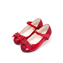 将图片加载到图库查看器，girls red fur mary jane shoes
