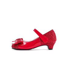将图片加载到图库查看器，girls red fur mary jane shoes

