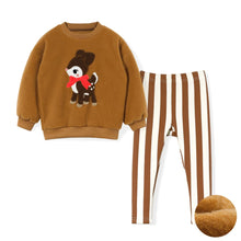 将图片加载到图库查看器，kids brown deer top and bottom set
