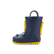 将图片加载到图库查看器，kids navy dinosaur rain boots
