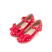将图片加载到图库查看器，girls white dotted red mary jane shoes

