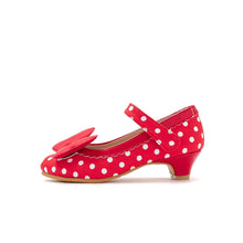 将图片加载到图库查看器，girls white dotted red mary jane shoes
